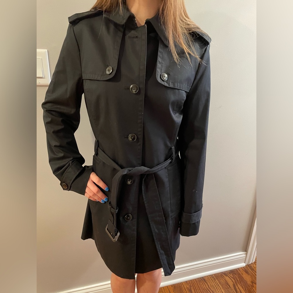 NWT black Tommy Hilfiger trench size S